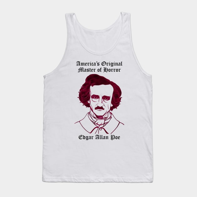 Edgar Allan Poe Master of Horror Tank Top by Andy's Art